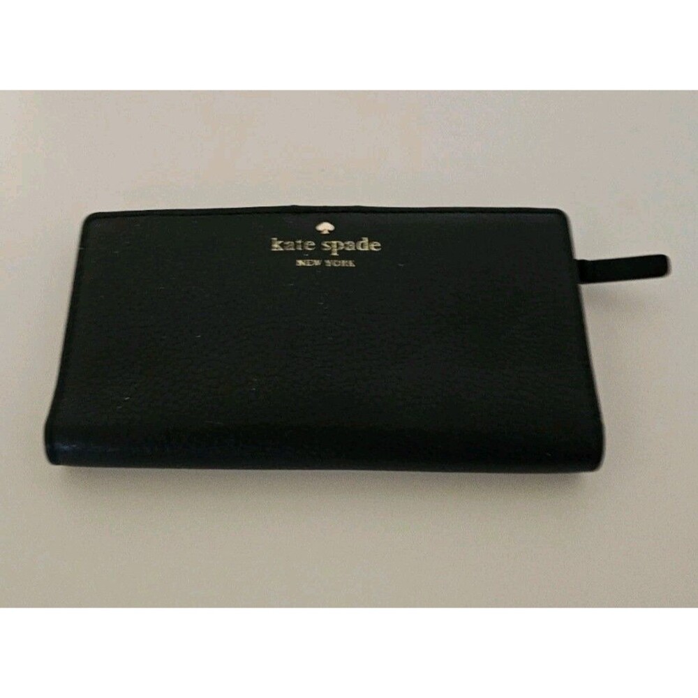 Kate Spade New York Refined Grain Large Slim Bifold Wallet In Black